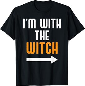Halloween Shirts For Men I'm With The Witch Funny Halloween T-Shirt