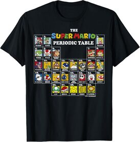 Super Mario Periodic Table Of Characters Graphic T-Shirt