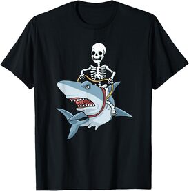 Halloween shark skeleton funny Halloween T-Shirt