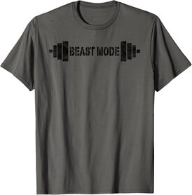Vintage Beast Workout Mode with Black Text and Graphic T-Shirt