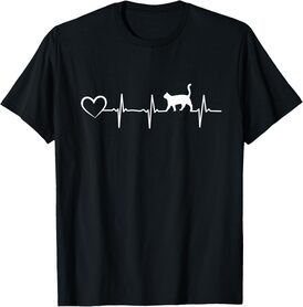 Cat Heartbeat Heart - Cat Puppy Cats Hearts Baby Cat Owner T-Shirt