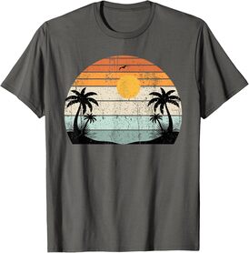 Sunshine Summer Vibes Palm Trees Beach Retro Tropical Summer Men Women Girls Kids T-Shirt