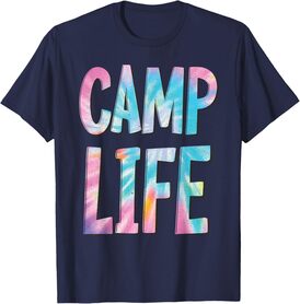 Camp Life Tie-Die Summer Top for Girls Summer Camp Tee Shirt T-Shirt
