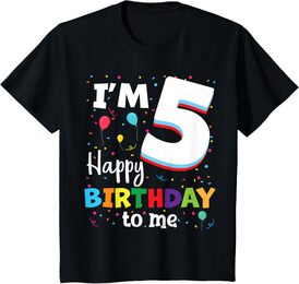 Five 5yr 5th Birthday Happy Birthday Boys Girls 5 Years Old T-Shirt