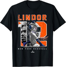 Number and Portrait Francisco Lindor New York MLBPA T-Shirt