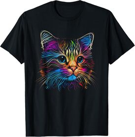 Cats Colorful Cat Cat's Head Catlovers T-Shirt