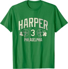 Bryce Harper Philadelphia Baseball St. Patrick's Clover T-Shirt