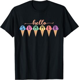 Hello Summer Shirt Summer Ice Cream Hello Summer T-Shirt for Men Women Kids