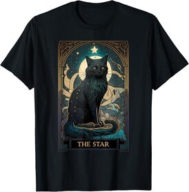Cat Tarot Card Star Tarot Card Cat Mom of Cats Cat Lover Men Women Girls Kids T-Shirt