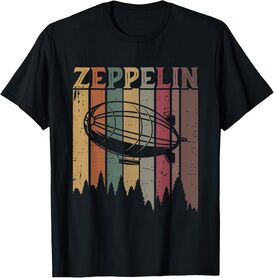 Retro Zeppelin 70s 80s Dirigible Airship Zepelin Zepplin T-Shirt