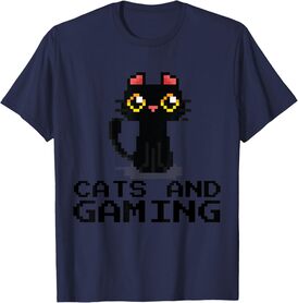Cats And Gaming Funny Cat Lovers Gamer Cute Cat Game T-Shirt for Men Women Kids