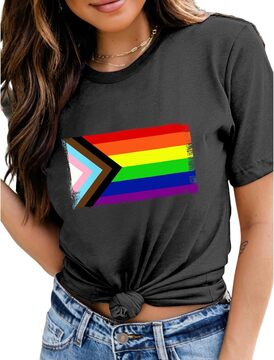 Womens Unisex Rainbow Pride Colors LGBTQ Ally T-Shirt