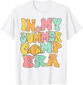In My Summer Camp Era Retro Groovy Summer Camp Camping Funny T-Shirt