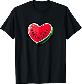 Watermelon Heart Shaped Summer Fruit Men Women Girls Kids T-Shirt