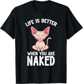 Sphynx Cat Food Toys Cat Lover Plush Hairless Cats Men Women T-Shirt