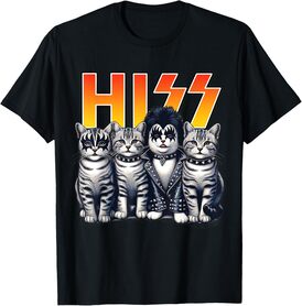 Cute Hiss Cats Rock Kittens Kitty Rocking Music Cat Lovers T-Shirt