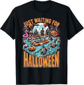 Summerween Halloween Summer Just Waiting For Halloween Pool T-Shirt