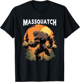 Bigfoot Massquatch Funny Sasquatch Workout Gym Weightlifter T-Shirt